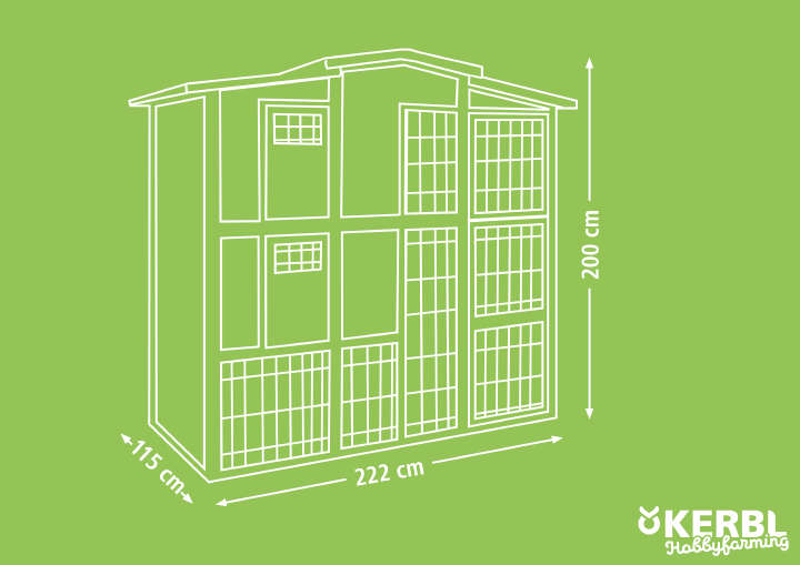 KERBL Hühnerhaus, 222 x 115 x 200 cm